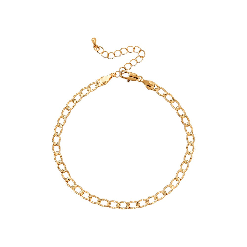 RED Gold Chain Anklet -Oval TX 4.7mm