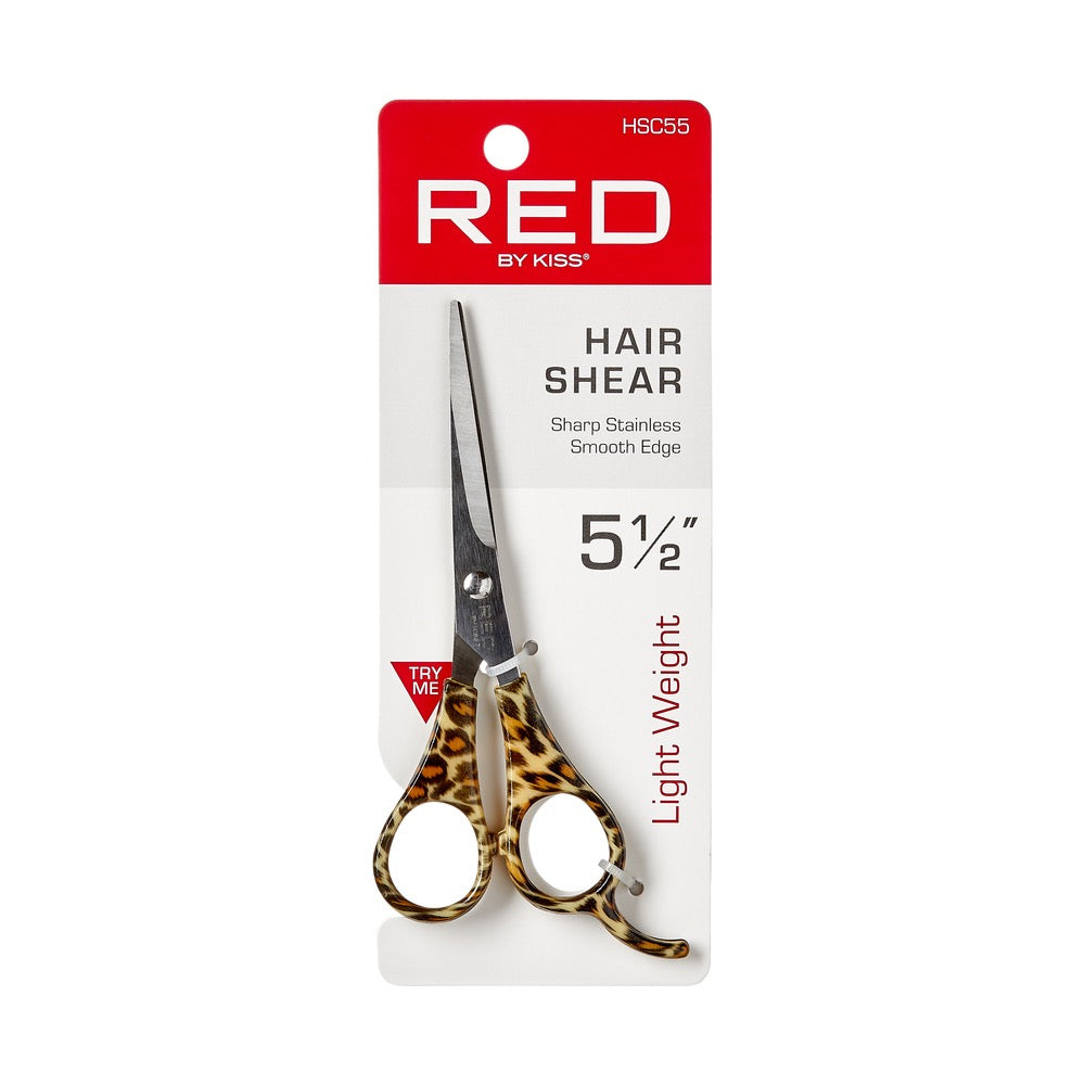 RED Straight Hair Shear 5.5" Cheetah