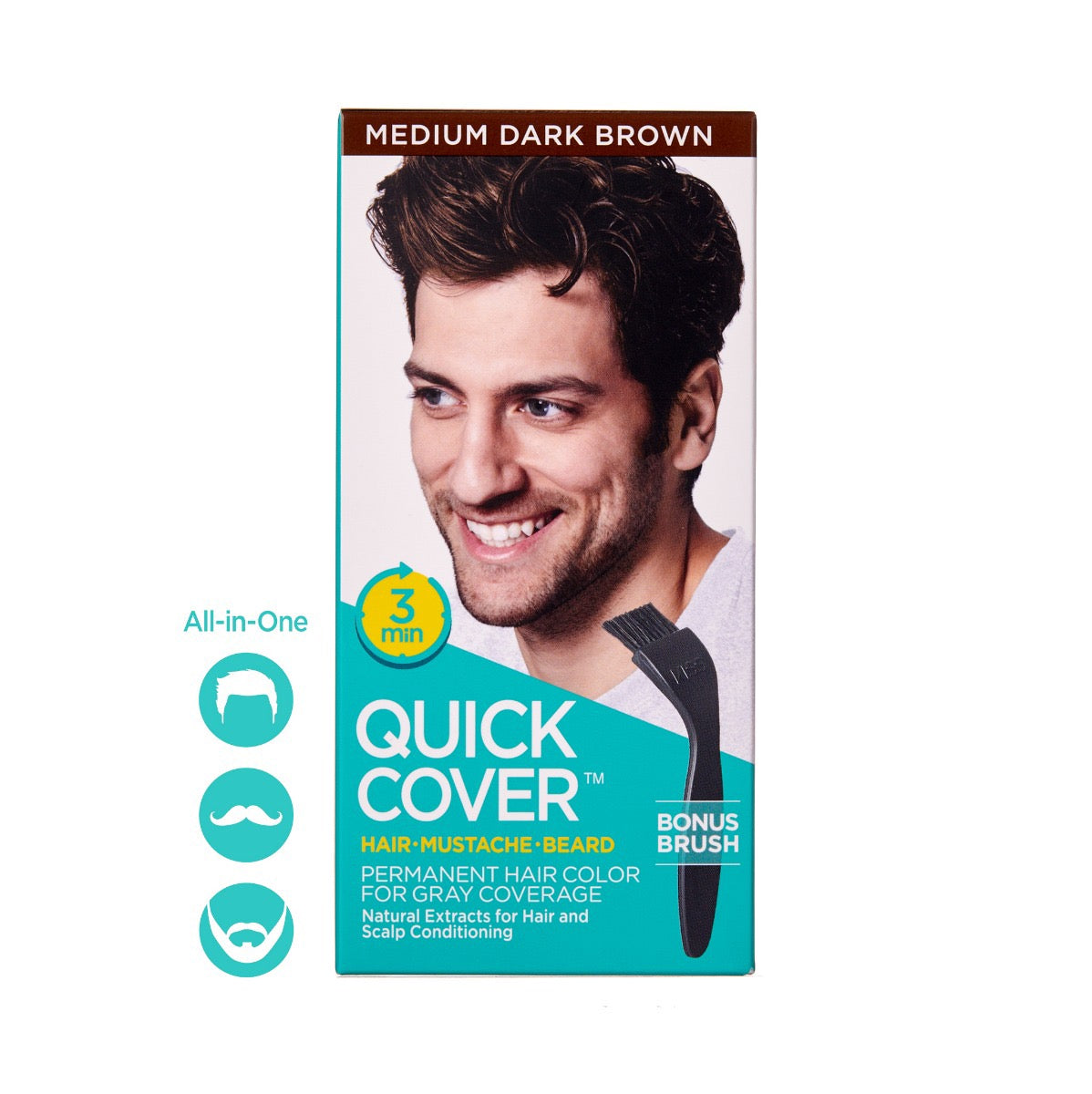 Kiss Colors Quick Cover For Men - Medium Dark Brown