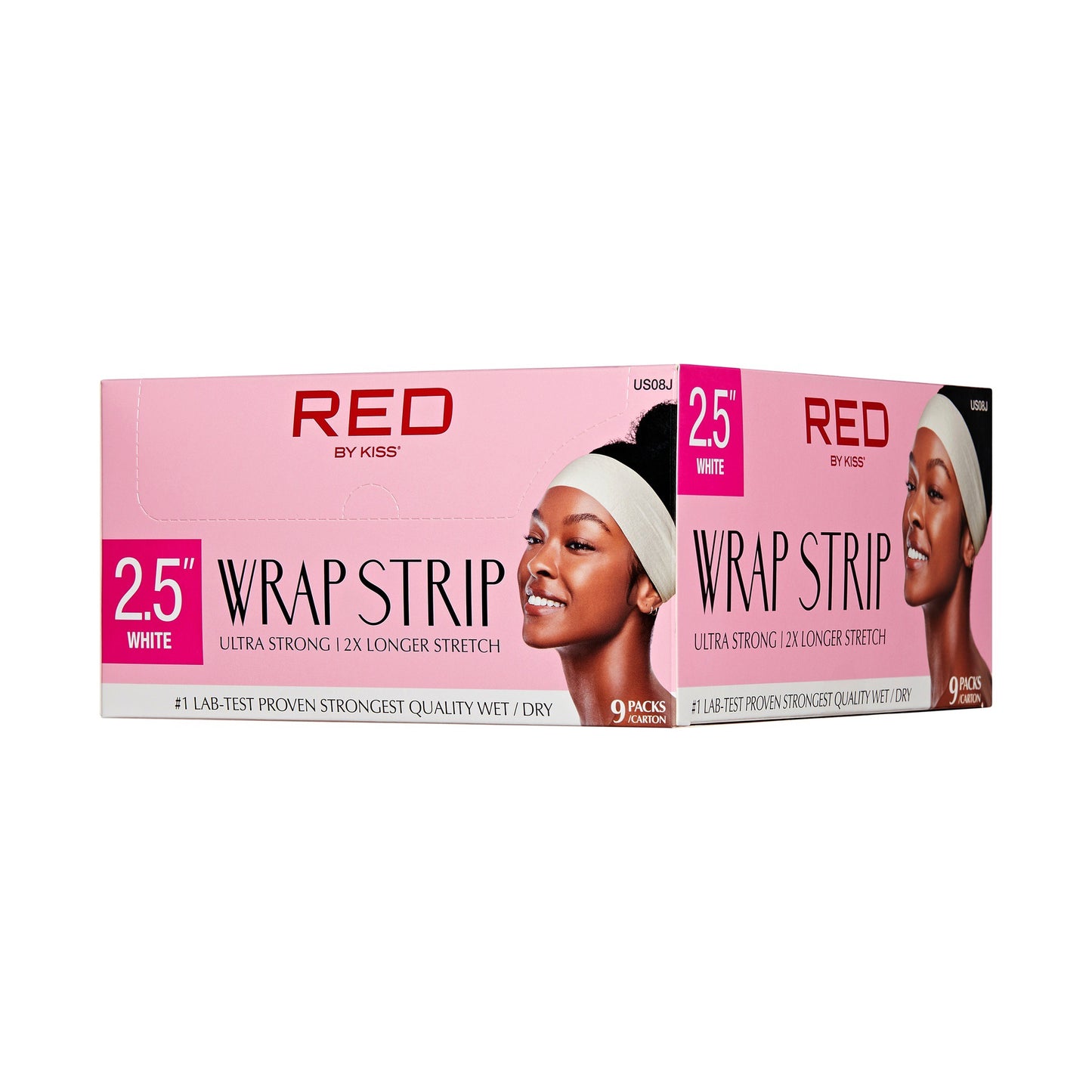 RED Wrap Strips White 2.5" Wide Carton (9 Packs)