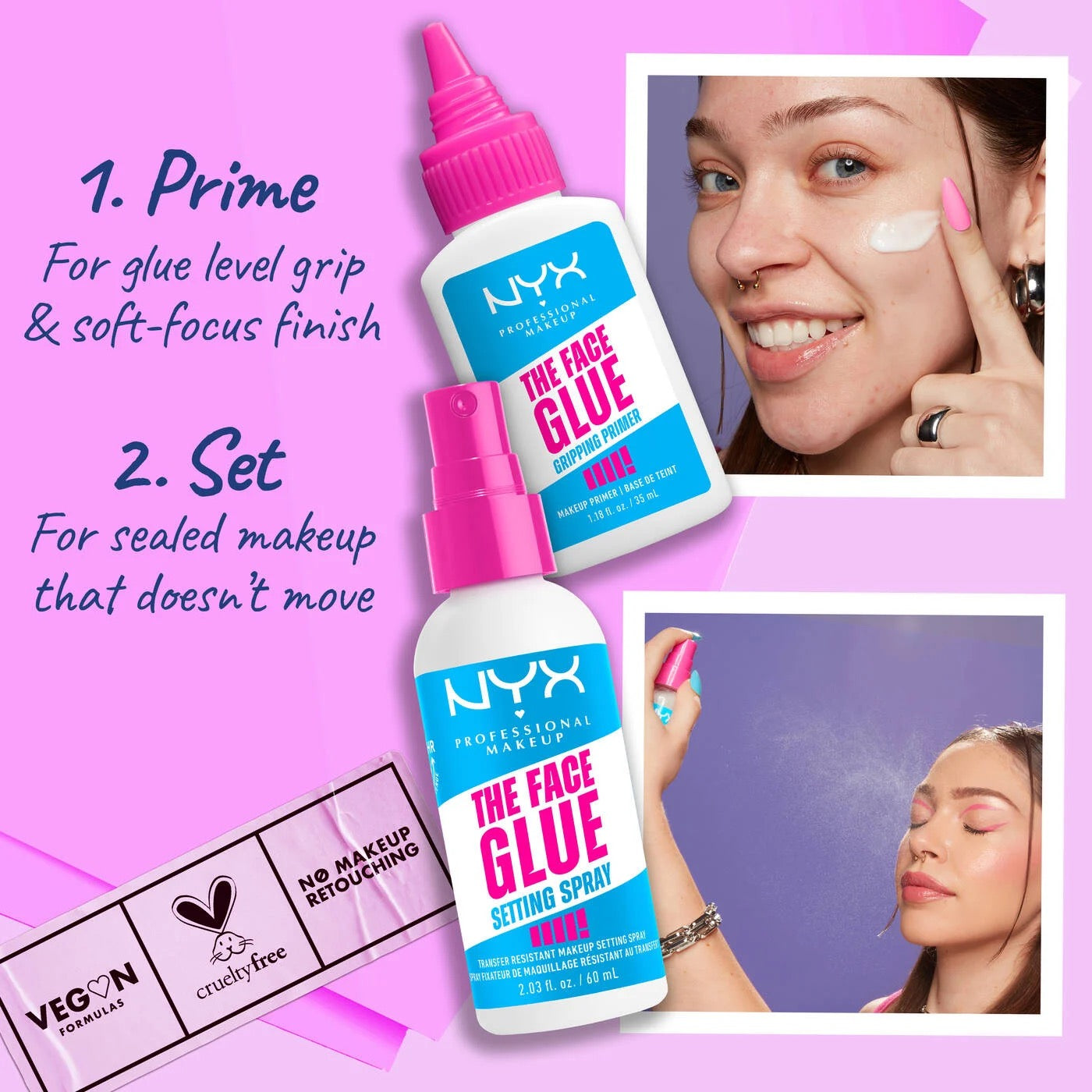 NYX The Face Glue Gripping Primer 1.18 oz (Full Size)