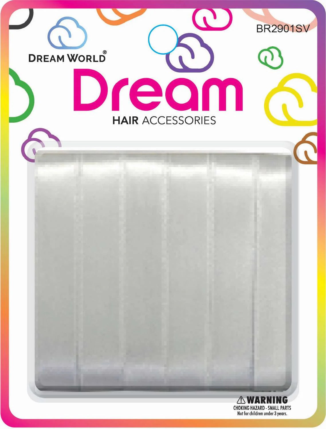 DREAM HAIR RIBBON SILVER 6PC .5 IN