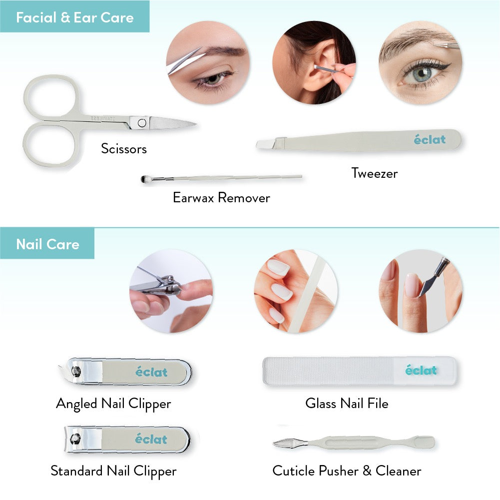 Eclat Essence Mini Mani Pedi Set 7 PC Cream