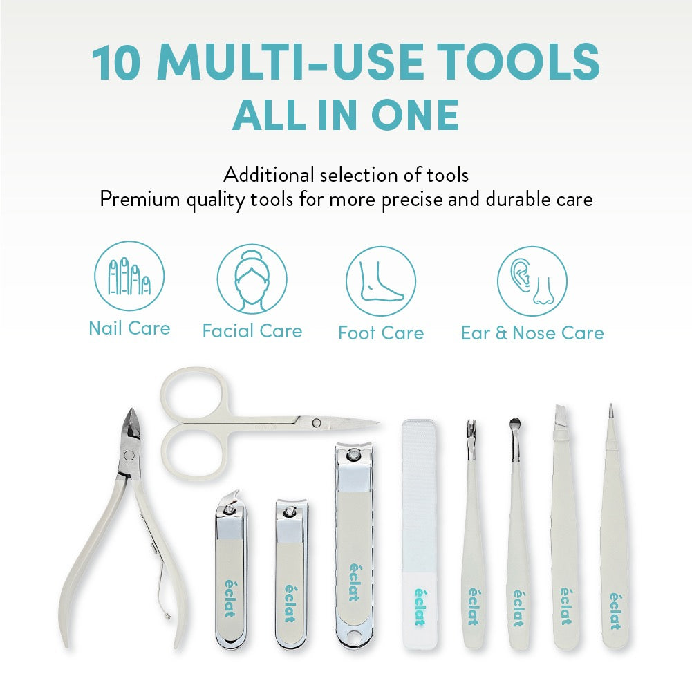 Eclat Essence Mini Mani Pedi Set 10 PC Cream