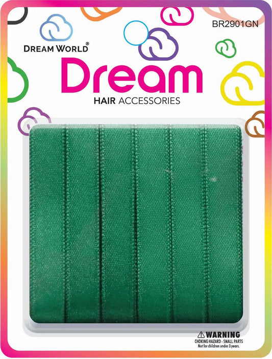 DREAM HAIR RIBBON GREEN 6PC .5 IN