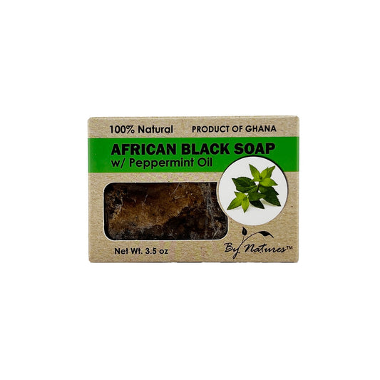 By Natures African Black Soap With Peppermint Oil 3.5 oz