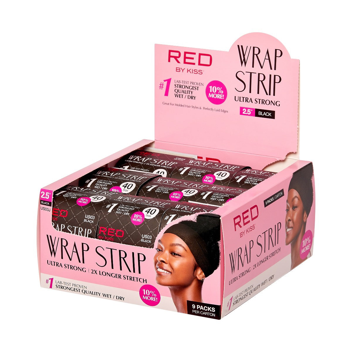 RED Wrap Strips Black 2.5" Wide - Carton (9 Packs)