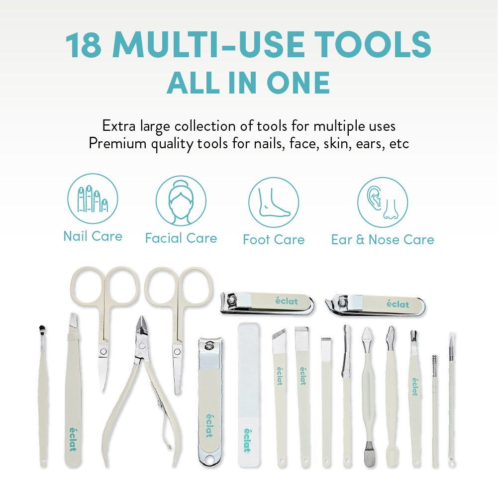 Eclat Essence Large Mani Pedi Set 18 PC Cream