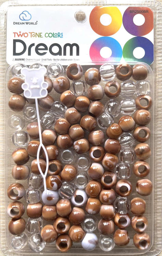 DREAM BEAD 14MM TWO TONE 48PC C/ BROWN
