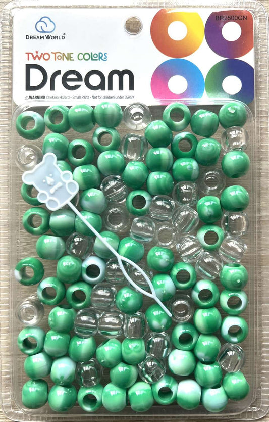 DREAM BEAD 14MM TWO TONE 48PC C/ GREEN