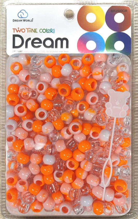 DREAM BEAD 14MM TWO TONE 48PC C/ ORANGE