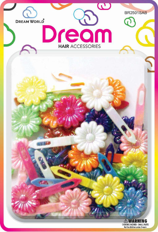 DREAM BARRETTES #01 DAISY 30PC SOLID AURORA BOREALIS