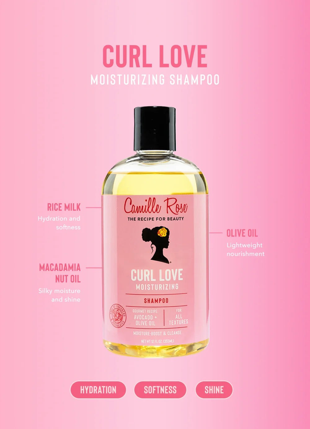 Camille Rose Curl Love Shampoo 12oz