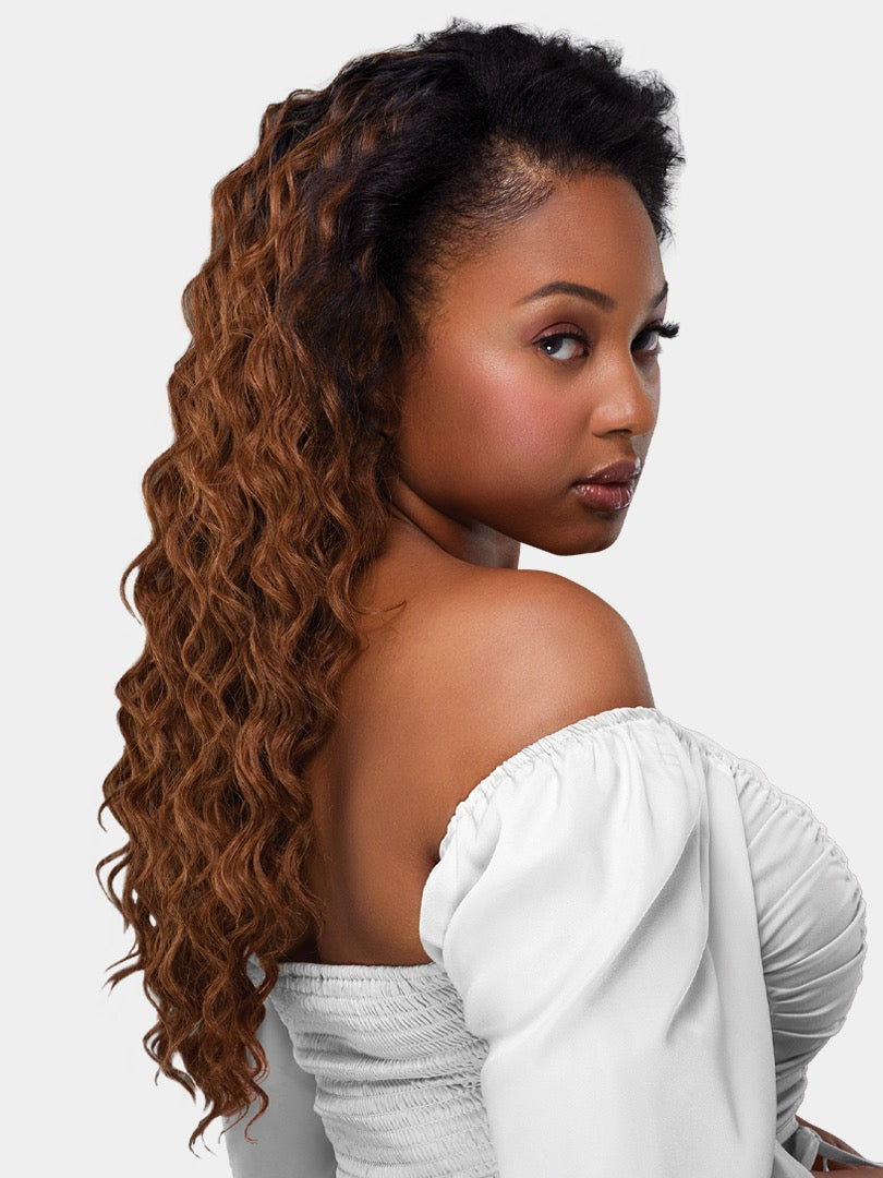 Saemoshi Half Wig Deep Wave 21″ Demi
