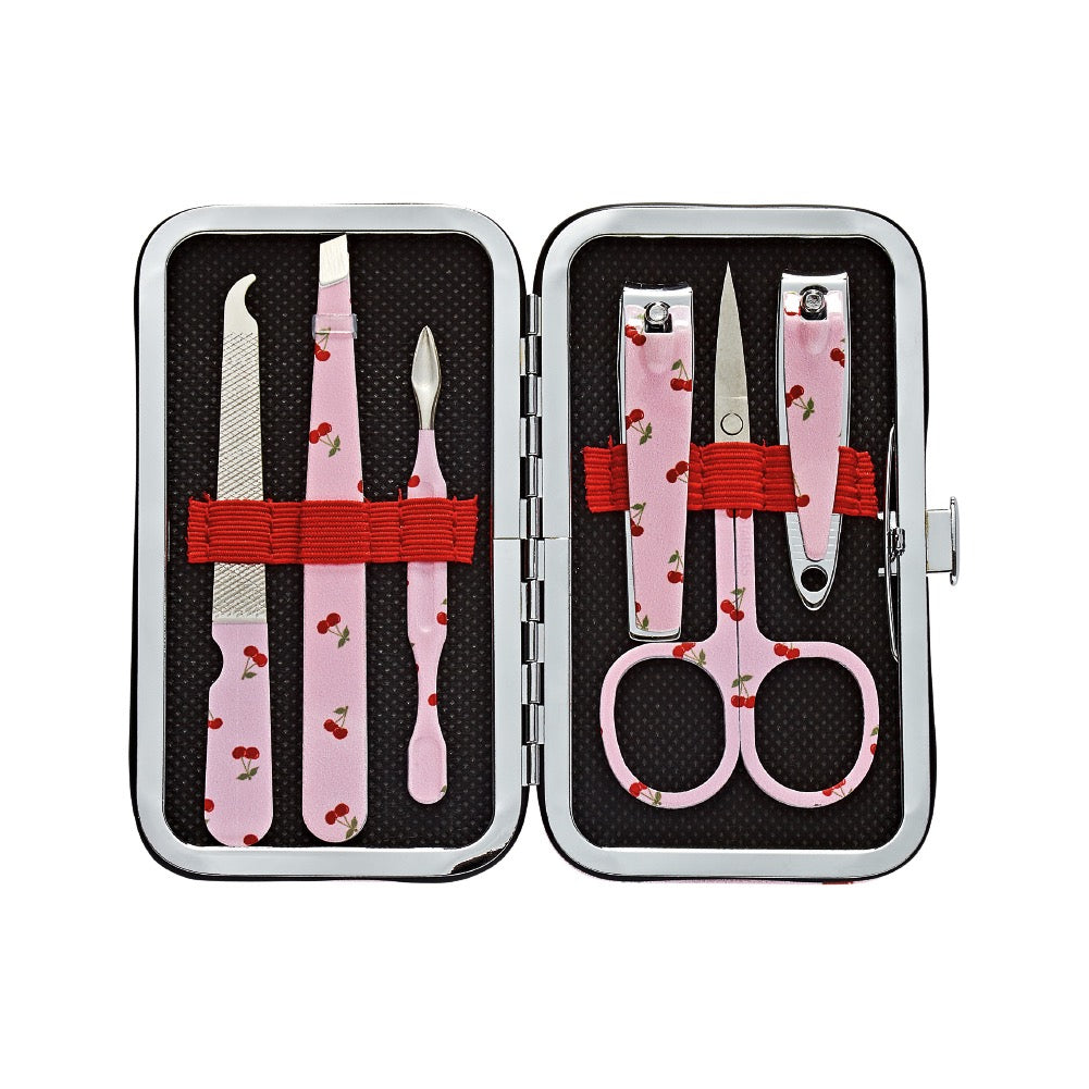 Eclat Essence Mini Mani Pedi Set 6 PC Cherry Print