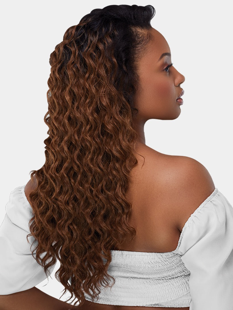 Saemoshi Half Wig Deep Wave 21″ Demi
