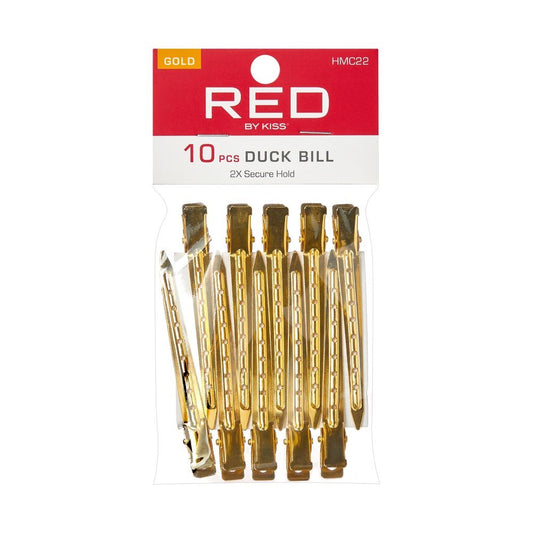 RED Duck Bill Clips 10 pcs Gold Color