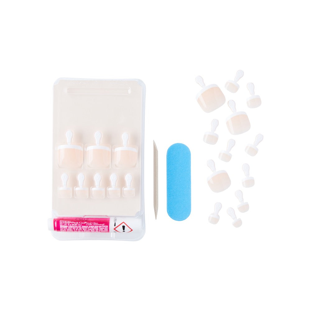 Kiss Salon Acrylic French Toenail - Walk Away