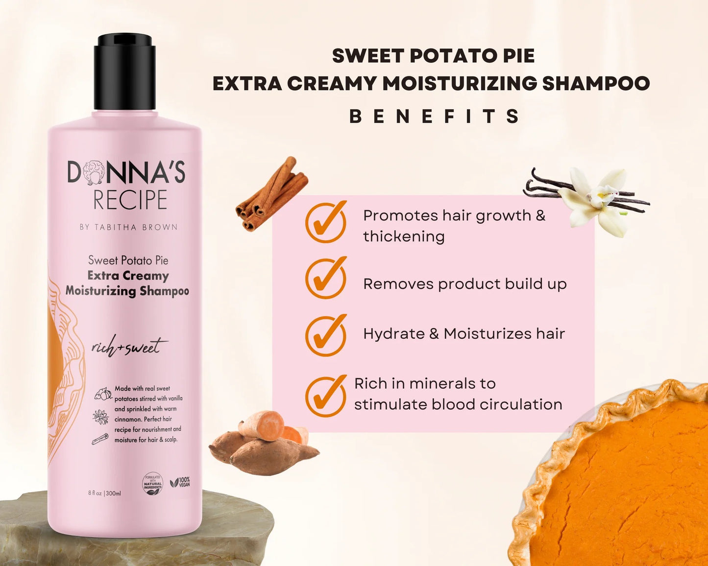 Donna's Recipe Shampoo - Sweet Potato Pie Extra Creamy 9 oz