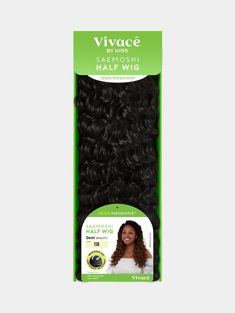 Saemoshi Half Wig Deep Wave 21″ Demi