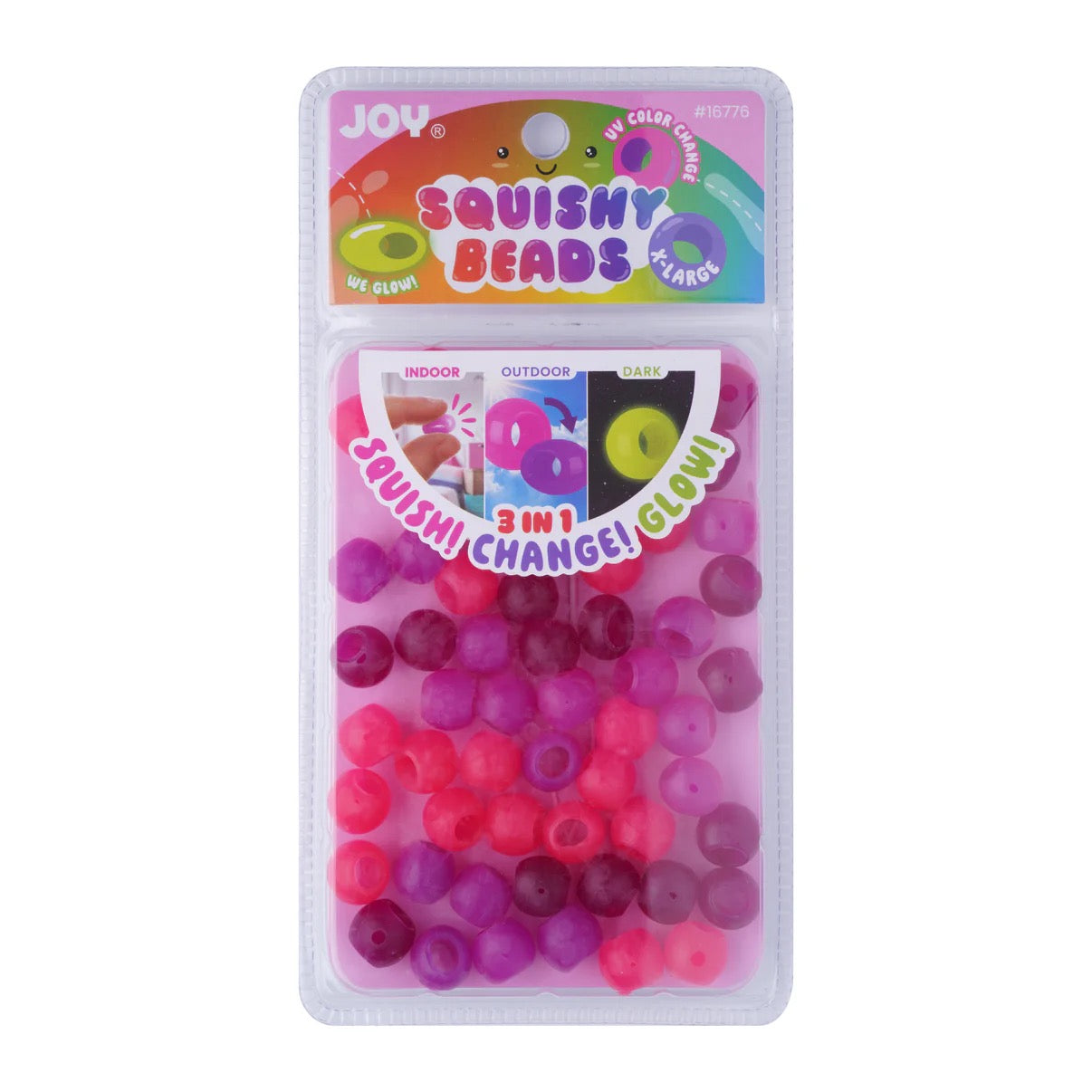 Joy Hair Beads Round Squishy X Large 16776 UV Hot Pink
