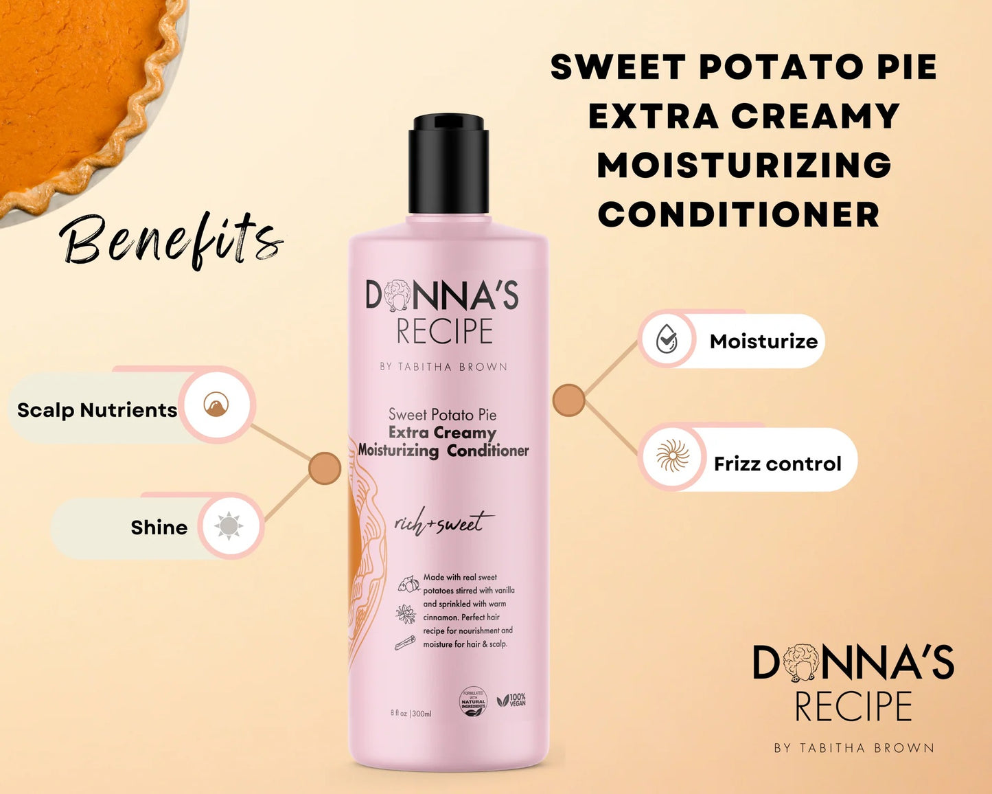 Donna's Recipe Conditioner - Sweet Potato Pie Extra Creamy Moisturizing 8 oz