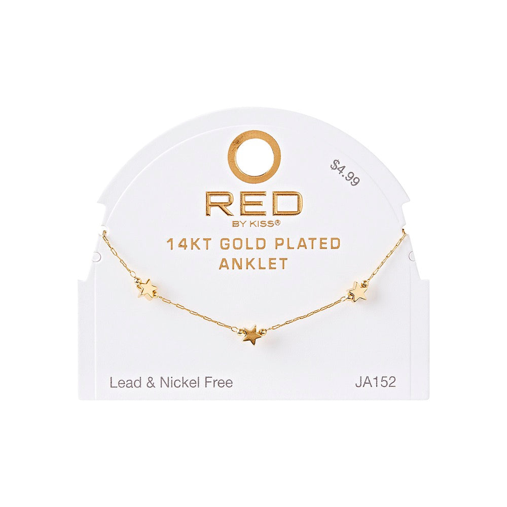 RED Gold Fashion Anklet - Star