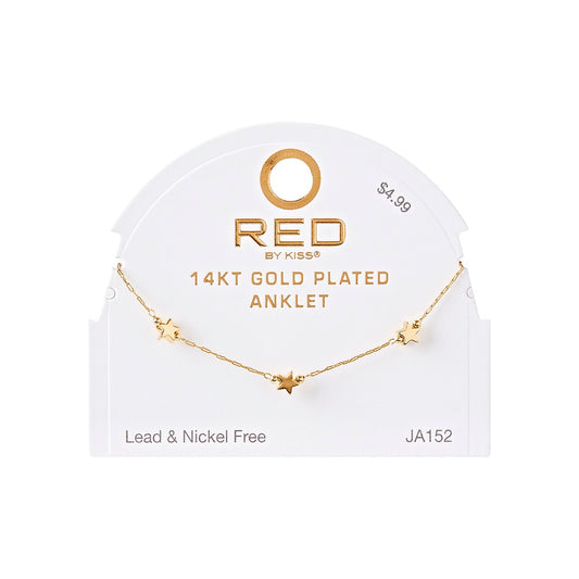 RED Gold Fashion Anklet - Star