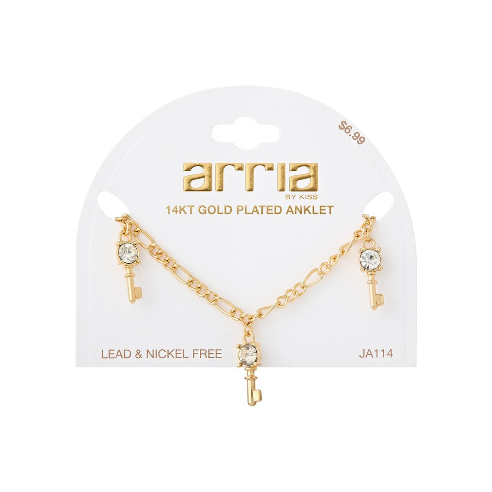RED Arria Gold Fashion Anklet - Cubic Key