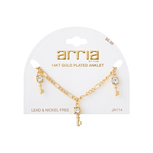 RED Arria Gold Fashion Anklet - Cubic Key