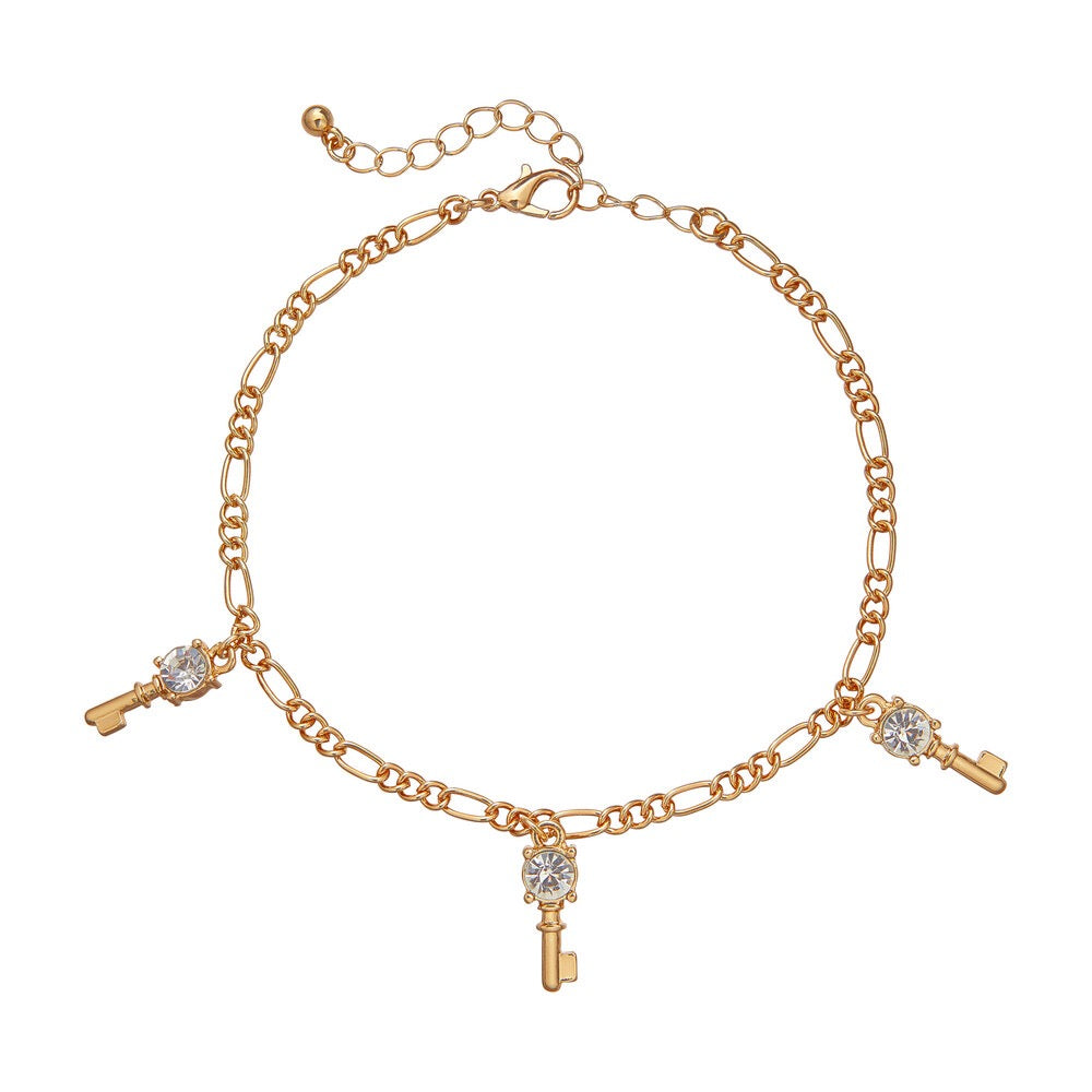 RED Arria Gold Fashion Anklet - Cubic Key