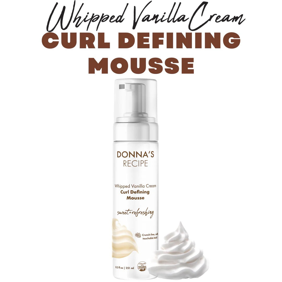 Donna's Recipe Curl Defining Mousse - Whipped Vanilla Cream 8.5 oz