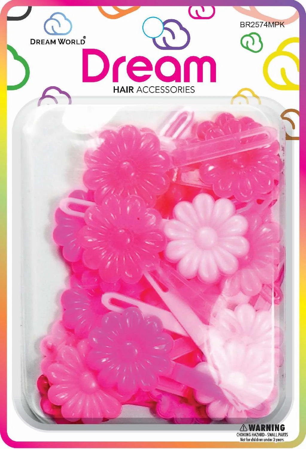 DREAM BARRETTES #74 DAISY 12PC PINK MIX
