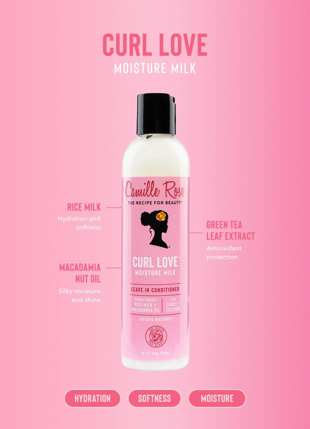 Camille Rose Curl Love Moisture Milk Leave In 8oz