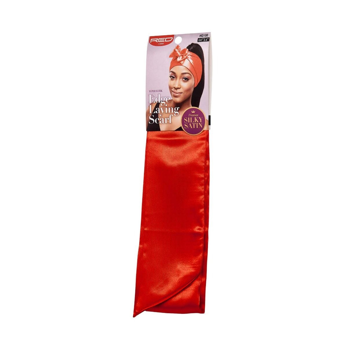 Red Silky Satin Edge Scarf Red