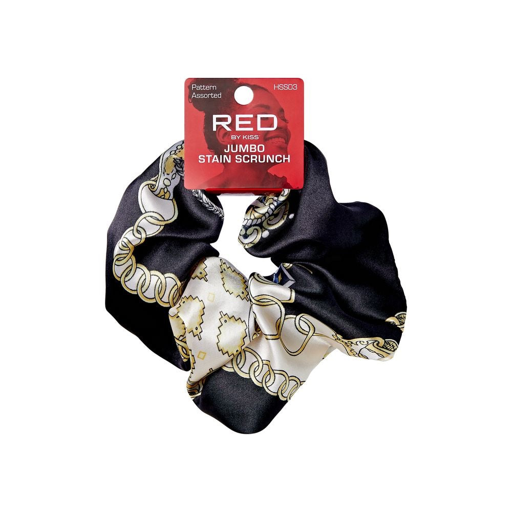 RED Satin Black Scrunch 1 pc Assorted