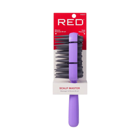 RED Scalp Master 2 Sided Massager and Silicon Brush