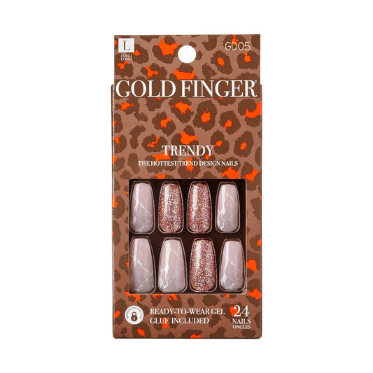 Gold Finger Trendy Nail - Rose Quartz