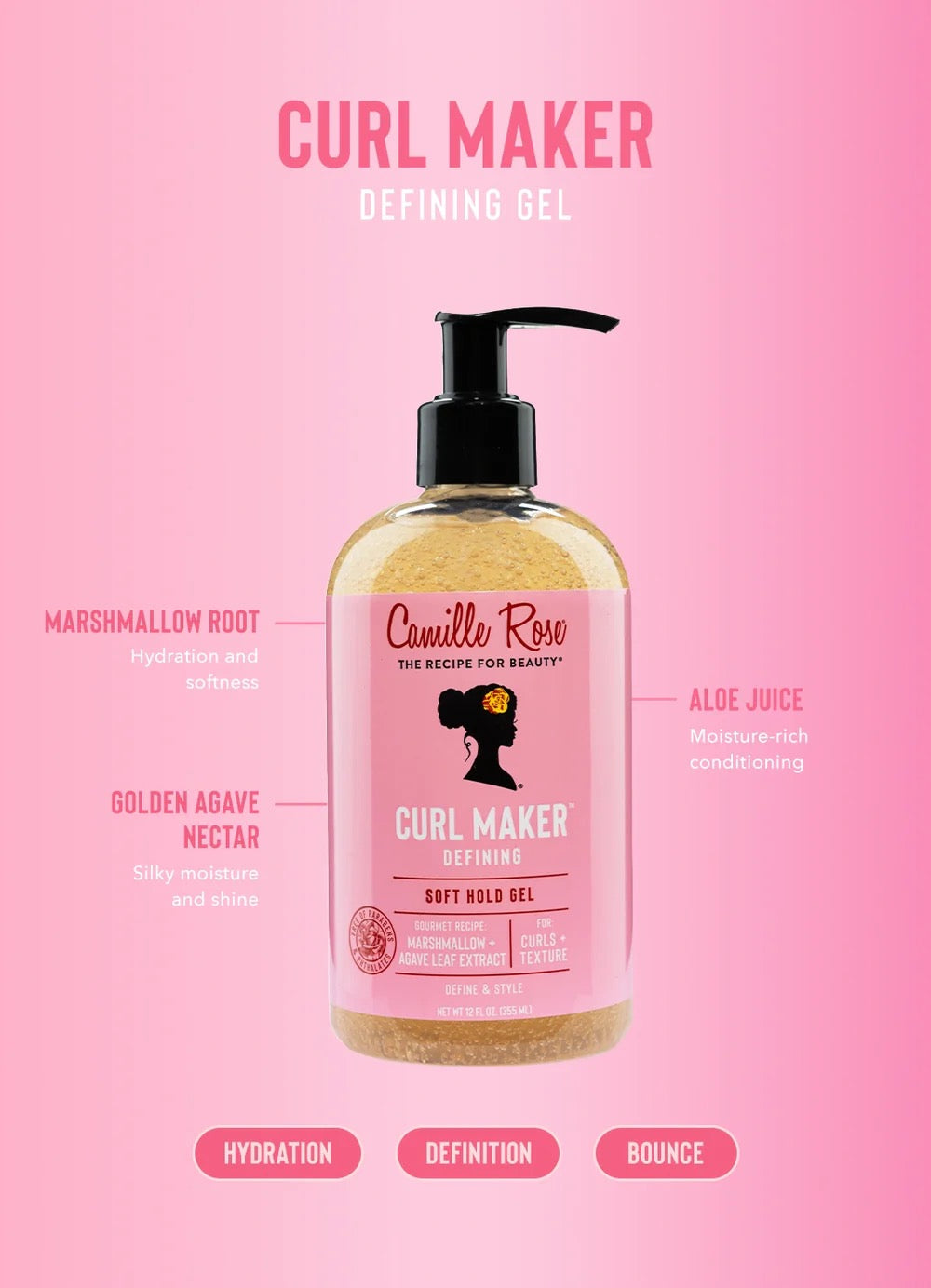 Camille Rose Curl Maker Defining Jelly 12oz