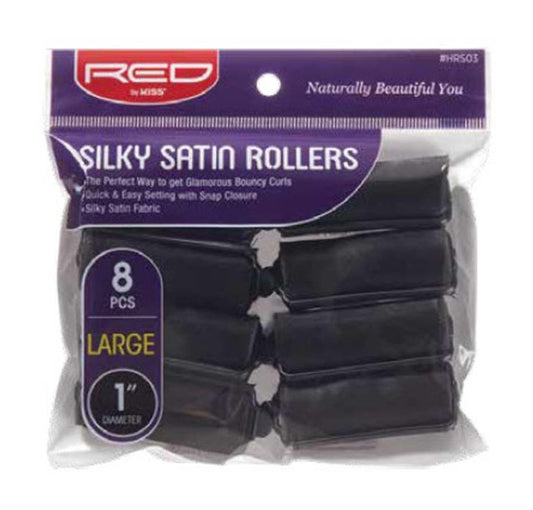 RED Silky Satin Rollers Large 1"