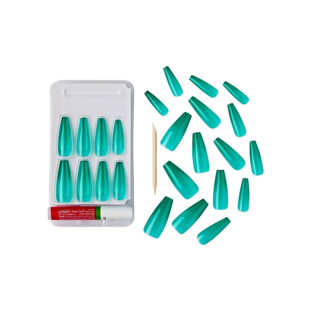 Gold Finger Jelly Color Nails Green Apple