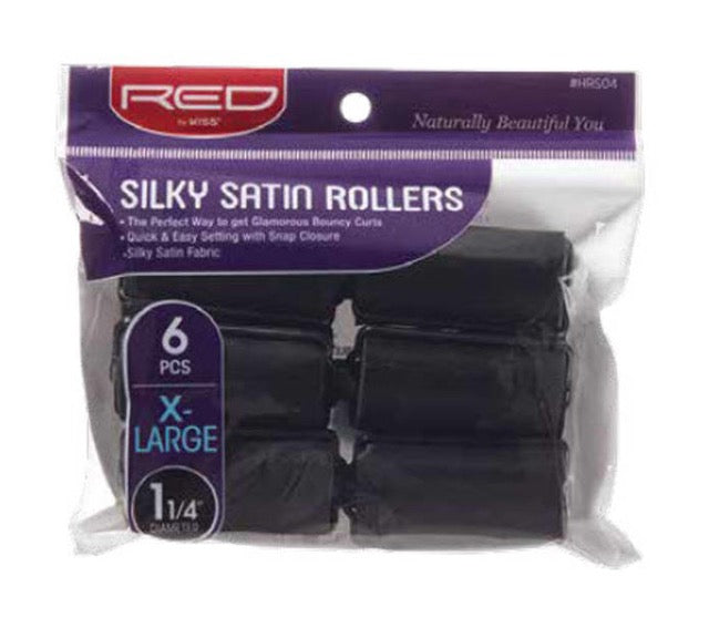 RED Silky Satin Rollers X-Large 1-1/4"
