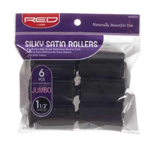 RED Silky Satin Rollers Jumbo 1-1/2"