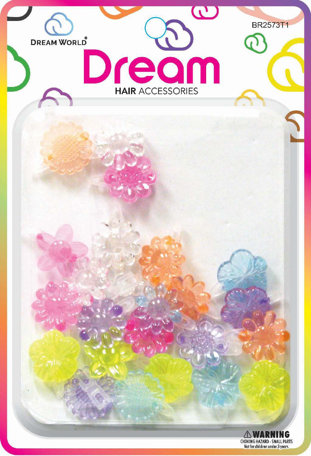 DREAM BARRETTES #72 SUNFLOWER MINI CLEAR 20PC T1