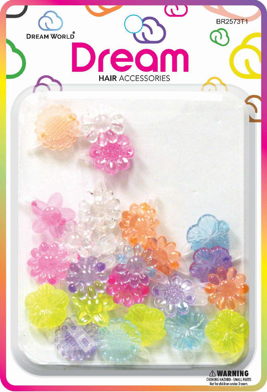 DREAM BARRETTES #72 SUNFLOWER MINI CLEAR 20PC T1
