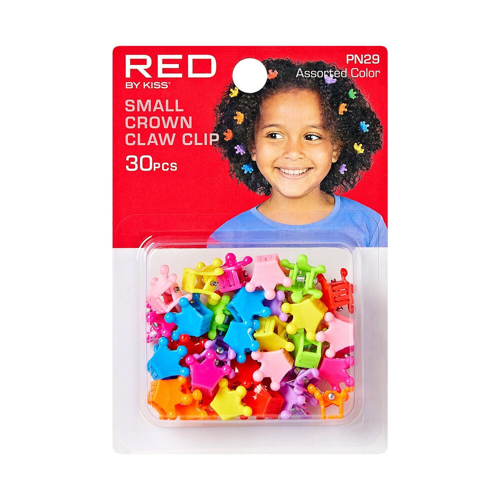 RED Kids Crown Claw Clips Mini 30 pcs