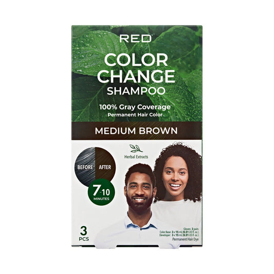 KISS Color Change Shampoo 3 Pouches Medium Brown