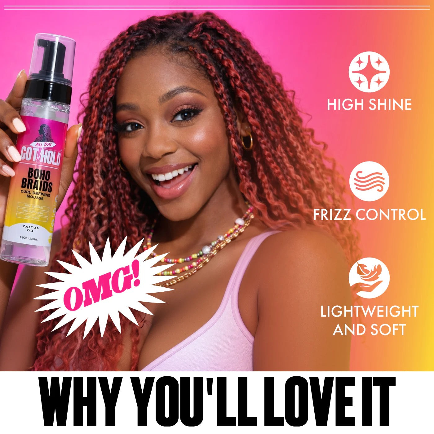 All Day Got Hold Boho Braids Curl Defining Mousse 8.5 oz