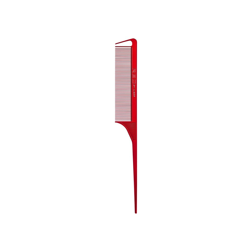 Red Parting Rat Tail Comb Assorted Chrome (Each)