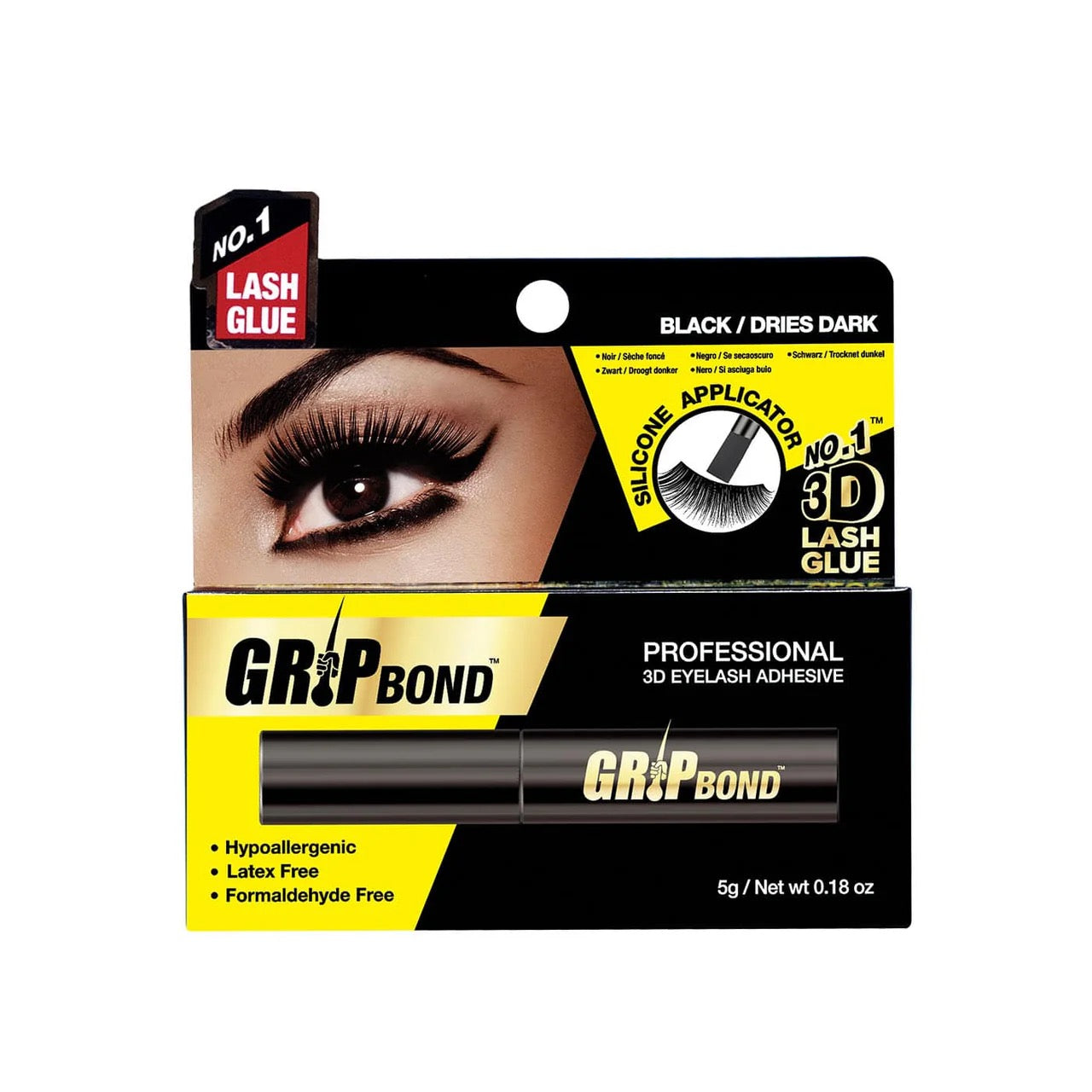 EBIN Eyelash Glue Grip Bond Black Stick Silicon Applicator
